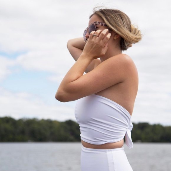 Hackwith Swim Wrap Top White XS - Picture 3 of 4